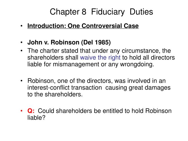 chapter 8 fiduciary duties