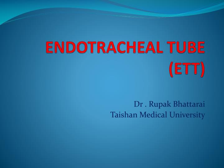 endotracheal tube ett