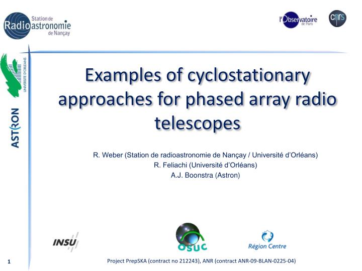 examples of cyclostationary approaches for phased array radio telescopes
