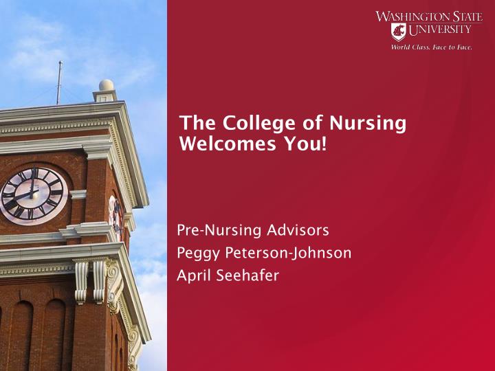 the college of nursing welcomes you