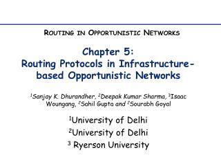 Chapter 5: Routing Protocols in Infrastructure-based Opportunistic Networks