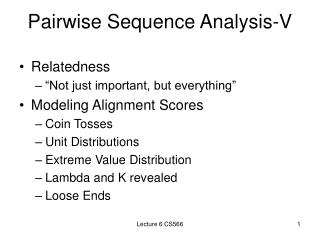 Pairwise Sequence Analysis-V