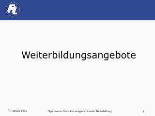 Weiterbildungsangebote