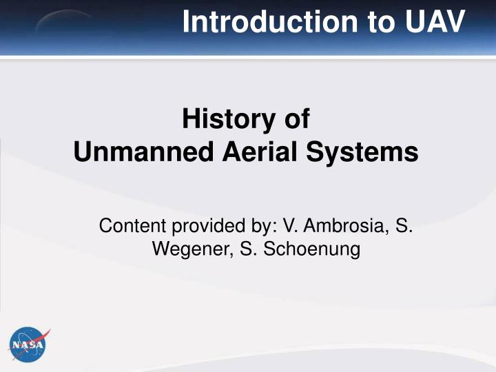 history of unmanned aerial systems