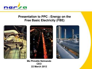 Presentation to PPC : Energy on the Free Basic Electricity (FBE)