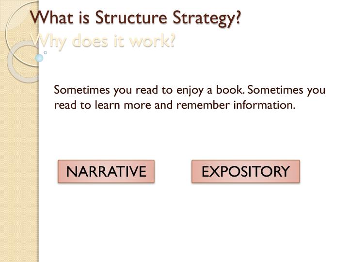 what is structure strategy why does it work