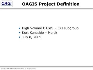 OAGIS Project Definition