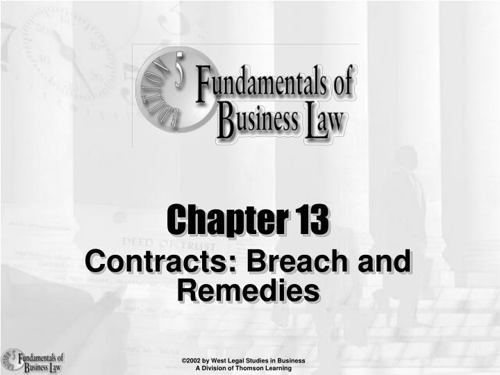 chapter 13 contracts breach and remedies