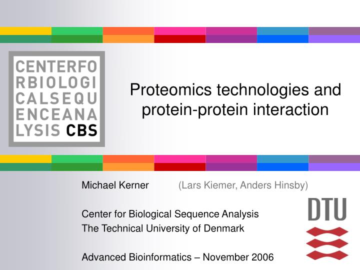 proteomics technologies and protein protein interaction