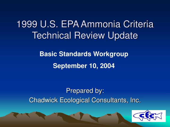 1999 u s epa ammonia criteria technical review update
