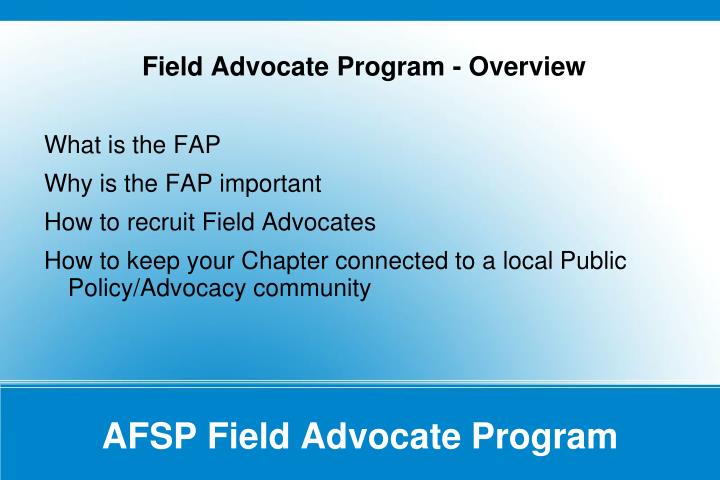 afsp field advocate program