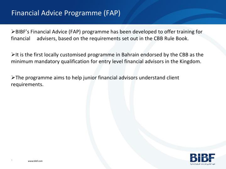 financial advice programme fap