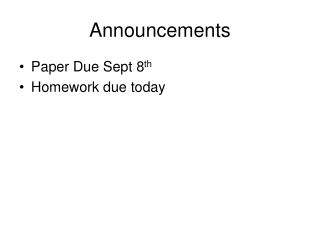 Announcements