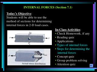 INTERNAL FORCES (Section 7.1)