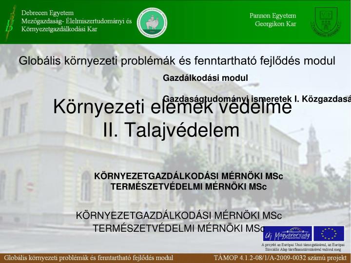 k rnyezeti elemek v delme ii talajv delem