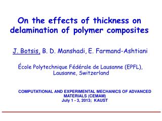 On the effects of thickness on delamination of polymer composites