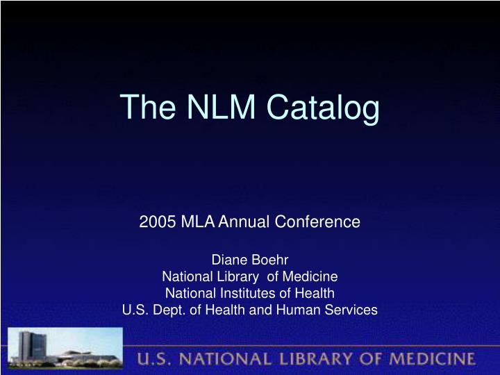 the nlm catalog