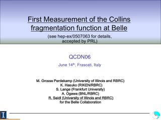 First Measurement of the Collins fragmentation function at Belle