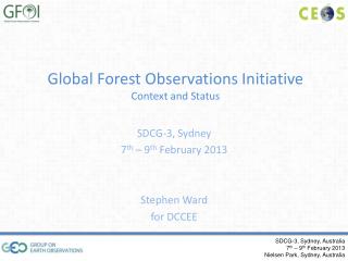 Global Forest Observations Initiative Context and Status