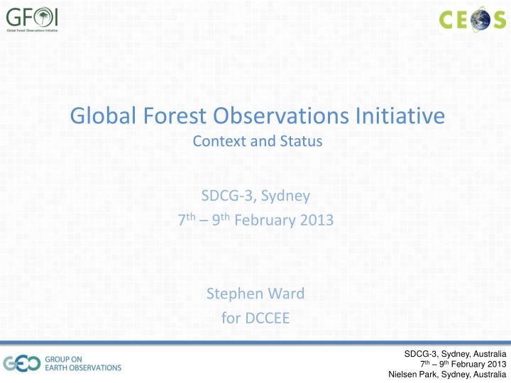global forest observations initiative context and status