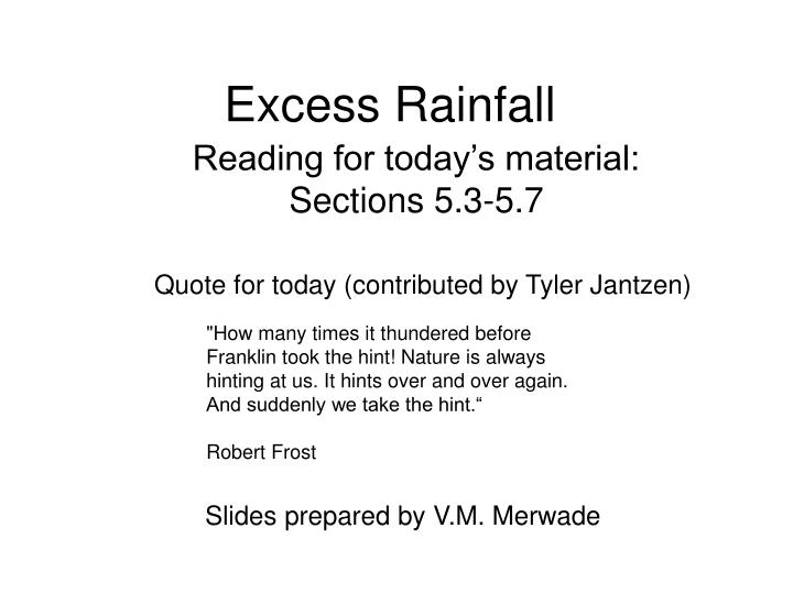 excess rainfall