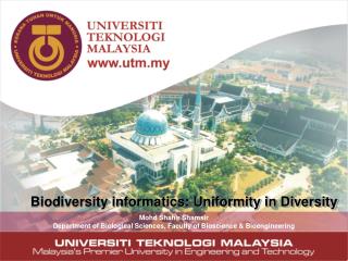 Biodiversity informatics: Uniformity in Diversity