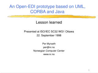 An Open-EDI prototype based on UML, CORBA and Java