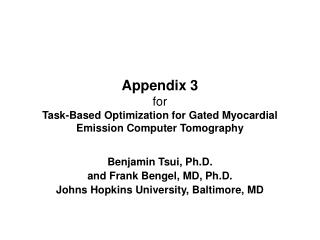 Appendix 3 for Task-Based Optimization for Gated Myocardial Emission Computer Tomography