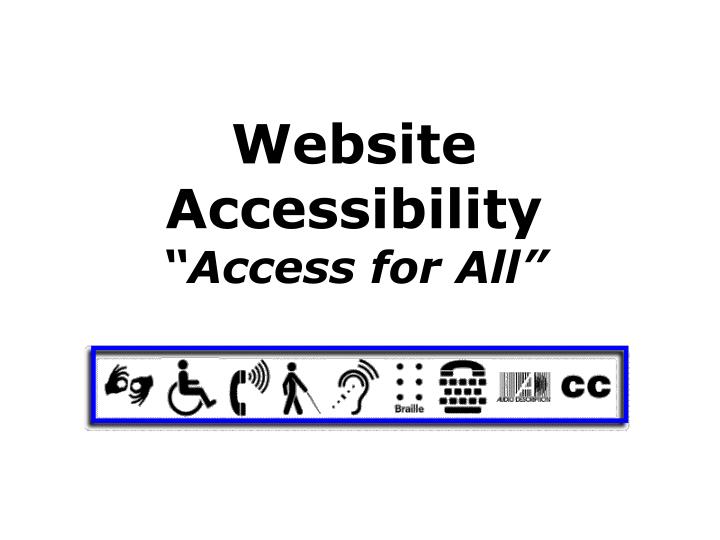 website accessibility access for all