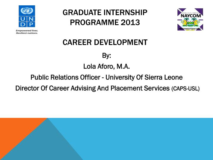graduate internship programme 2013 career development