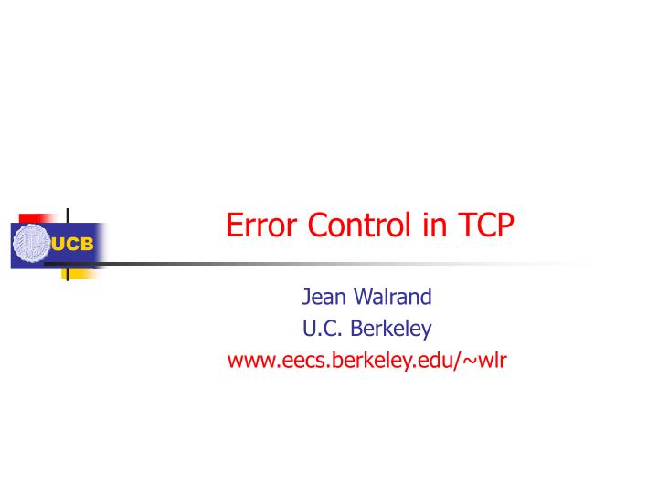 error control in tcp