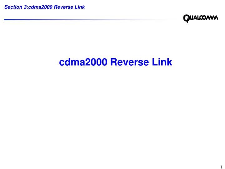 cdma2000 reverse link