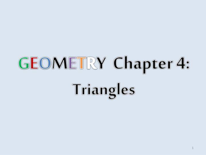 g e o m e t r y chapter 4 triangles