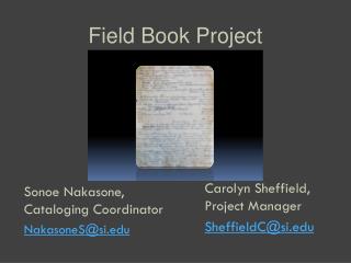 Field Book Project