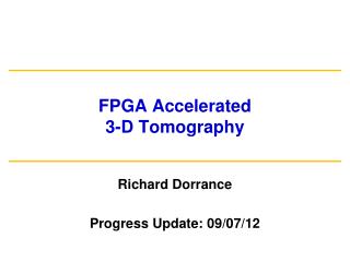 FPGA Accelerated 3-D Tomography