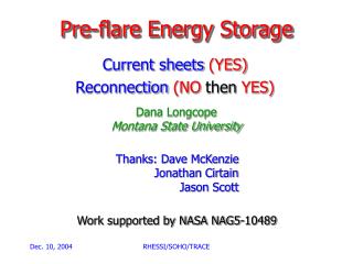 Pre-flare Energy Storage