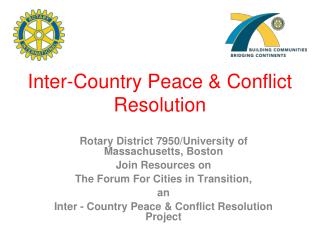 Inter-Country Peace &amp; Conflict Resolution