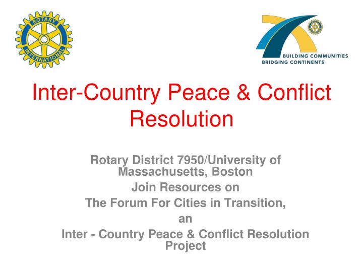 inter country peace conflict resolution