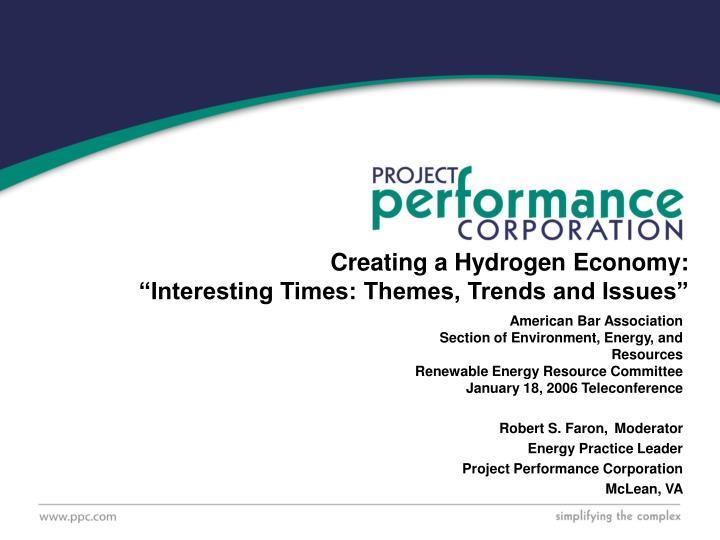 creating a hydrogen economy interesting times themes trends and issues