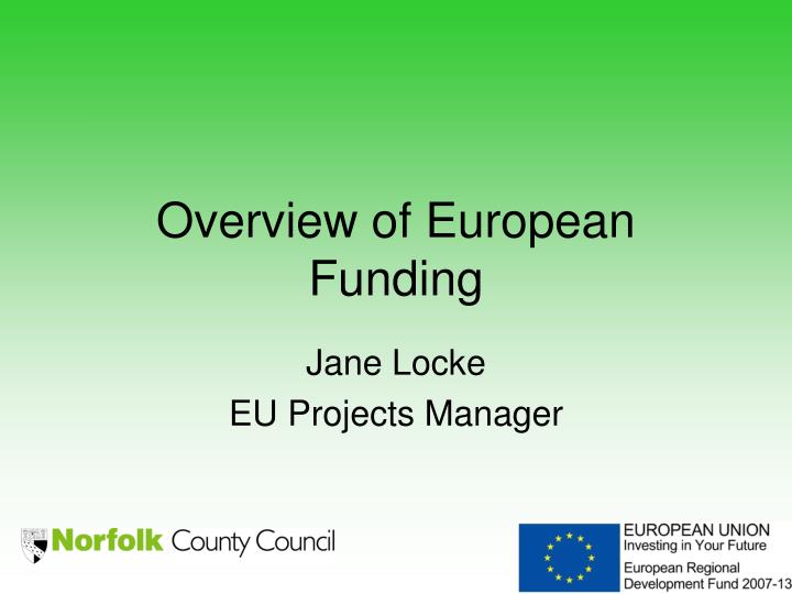 overview of european funding