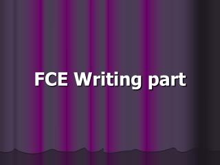 FCE Writing part