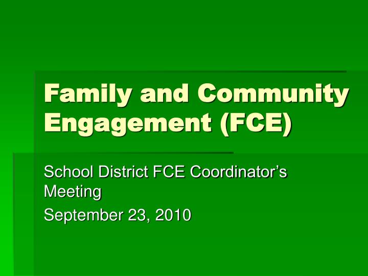family and community engagement fce