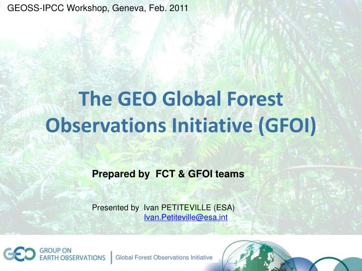 the geo global forest observations initiative gfoi