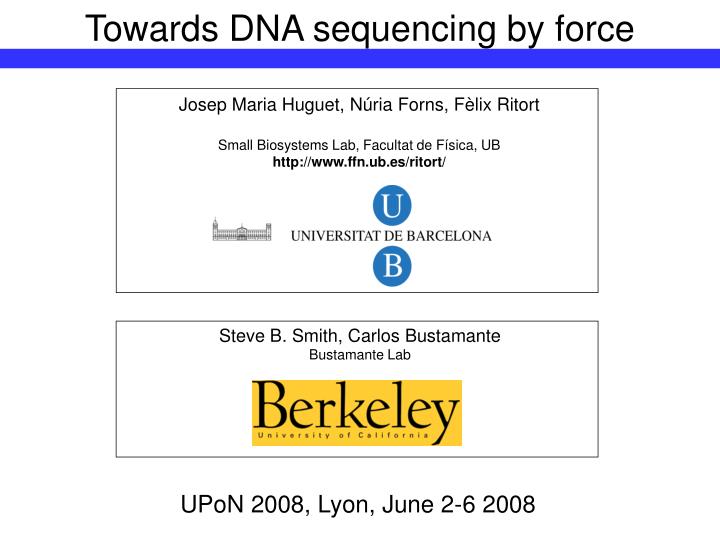 towards dna sequencing by force