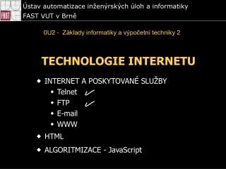 TECHNOLOGIE INTERNETU