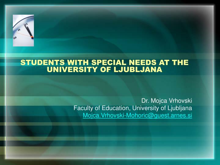 students with special needs at the university of ljubljana