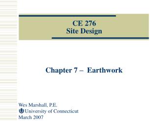 CE 276 Site Design