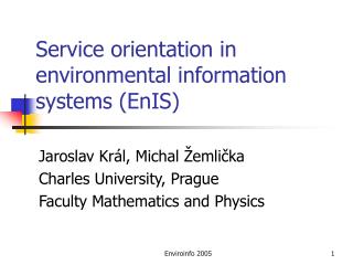 Service orientation in environmental information systems (EnIS)
