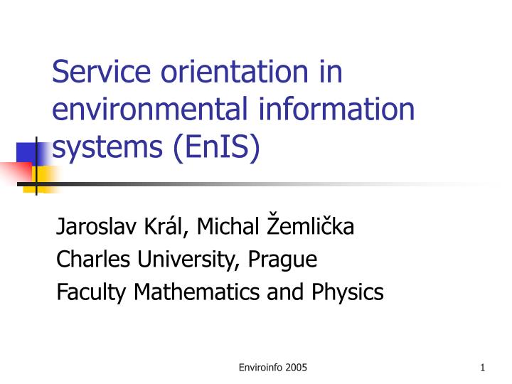 service orientation in environmental information systems enis