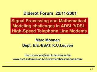 Diderot Forum 22/11/2001